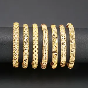 JXX Traditional Dubai Wedding Gold Plated Bangle 24K Bridal Jewelry Products Wholesale Men And Women Bangles Good Price