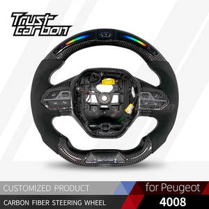 Volant chauffant en fibre de carbone personnalisé avec affichage LED du régime moteur pour <span class=keywords><strong>Peugeot</strong></span> E208, <span class=keywords><strong>308</strong></span>, E308, 408, E408, 4008, 508, E508 <span class=keywords><strong>GT</strong></span> - Product Image 2