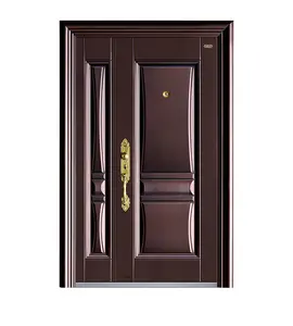 Puertas de acero laminadas en frío galvanizadas de seguridad exterior de estilo de lujo para casas de dormitorio