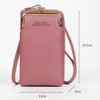 Tas wanita dompet PU lembut kunci ciuman selempang tali bahu tas tangan untuk wanita murah tas wanita dompet selempang ponsel