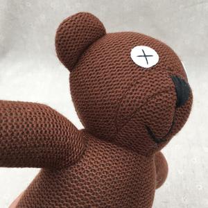 دمية دب تيدي محشوة عالية الجودة مصنوعة من القطن المحبوك بطول 36 سم، لعبة حيوانات كرتونية بنية اللون - Product Image 3