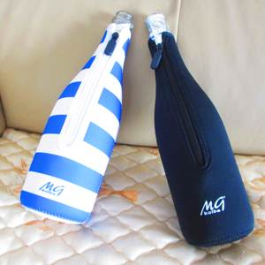 White Zipper Closure 750ml Custom Single Neoprene <b>Wine</b> Bottle Cooler champagne Holder Cover for Promotion - Product Image 5