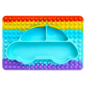 Plato de Silicona para Niños, Plato Infantil con Compartimentos, Bandeja para la Cena de los Niños, Vajilla Dividida para Bebés, Plato con Burbujas - Product Image 1