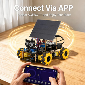 ACEBOTT Kit de Voiture Robot Solaire pour l'Éducation Scientifique et Technique (STEM) – Apprentissage du Codage DIY pour Enfants – Kit Robot 4x4 ESP32 pour Arduino - Product Image 1