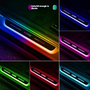 Lkt cảm biến thông minh LED xe ngưỡng môi trường xung quanh ánh sáng đầy màu sắc chảy chào đón bàn đạp ánh sáng không dây cài đặt Điều kiện Mới - Product Image 5