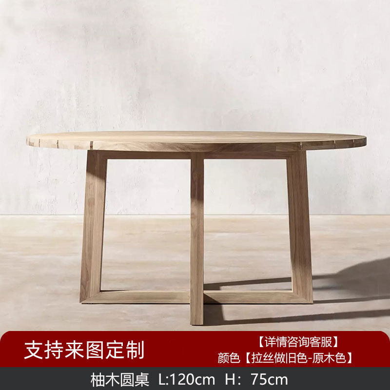 Table ronde en teck-120x75cm