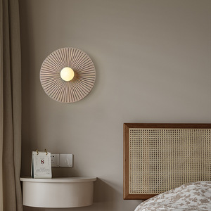 Lámpara de Pared de Madera de Estilo Wabi-Sabi, Decorativa, de Madera <span class=keywords><strong>Original</strong></span> Japonesa, Redonda, para Escalera, Diseño Antiguo - Product Image 2