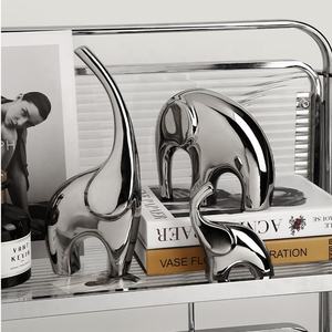 الخزف الفيل السيراميك الديكور الفضة الفيل تمثال - Product Image 4