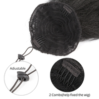 AliLeader Extensions de queue de cheval synthétiques Yaki lisses de 22 pouces avec cordon de serrage, postiche à clipser