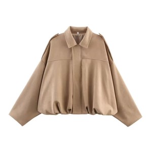 Chaqueta Bomber de Mujer de Alta Calidad para Otoño-Invierno 2026, Nueva, de Gamuza Sintética, con Cuello Camisero, Estilo Casual, Holgada, Cálida y Combinable con Todo - Product Image 4