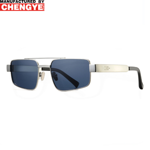 <span class=keywords><strong>2025</strong></span> ĐÔI CẦU thiết kế vuông kim loại Kính mát cho nam giới và phụ nữ Shade Bạc khung màu xanh tac ống kính phân cực thoải mái - Product Image 1