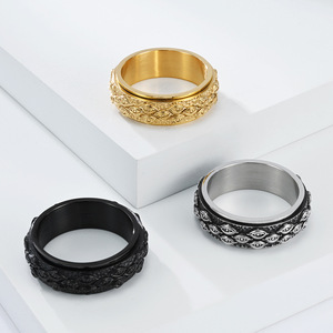 Anillo <span class=keywords><strong>de</strong></span> Hombre con <span class=keywords><strong>Ojos</strong></span> <span class=keywords><strong>de</strong></span> <span class=keywords><strong>Demonio</strong></span>, Estilo Moderno, Ojo <span class=keywords><strong>de</strong></span> Dios, Chapado en Oro <span class=keywords><strong>de</strong></span> 18k, Acero Inoxidable, Anillo Giratorio Retro - Product Image 1