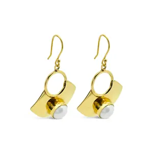 DE1460 boucles d'oreilles en perles en argent sterling 925 personnalisées de la plus haute qualité pour les bijoux pour femmes