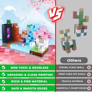 Blocs magnétiques en plastique 150 pièces <span class=keywords><strong>Cubes</strong></span> magnétiques empilables Dark Forest Glacier Castle Building Block Set STEM Montessori Sensory Toys - Product Image 4