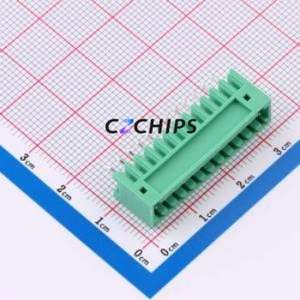 MX2EDGV-2.5-12P-GN01-Cu-A Plug-in Terminal Block Through hole,P=2.5mm Connector Board-to-Board / Socket Closed 1x12P 2.5mm Green - Product Image 1