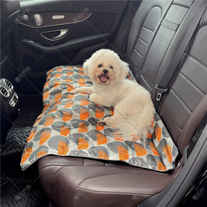 Pet Travel Sleeping Mat Geometric Print Rectangle Dog Car Seat Cushion Outdoor Camping Pad Fabric <b>Hand</b> <b>Wash</b> - Product Image 1