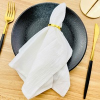 WML003 Best-seller Serviettes de table en coton 100% de couleur unie, douces et luxueuses, réutilisables, pour la maison et les fêtes de mariage
