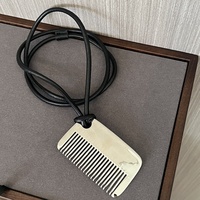 Collier peigne en cuivre électroplaqué pour femme, style long, décontracté, look sophistiqué, accessoires de mode