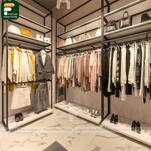 Clothing Display Rack With <b>Black</b> And Gold <b>Frame</b> Garment Stand Retail Apparel Fixture - Product Image 5