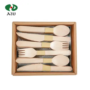 工厂制造商最畅销的一次性餐具套装木叉勺刀