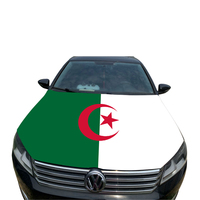 Housse de capot de voiture en polyester élasthanne avec drapeau du Maroc et logo, personnalisable avec n'importe quel design, pour les fans des pays et des équipes nationales
