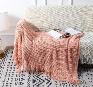 Serviette de canapé en tricot 100% coton polyester blanc, jeté de canapé, couverture de canapé douce et confortable, tissée pour canapé - Product Image 5