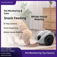 Robot Compagnon Intelligent Mobile pour Surveillance et Alimentation des Animaux à Domicile, Interphone Bidirectionnel, Vision Nocturne, Distributeur de Friandises