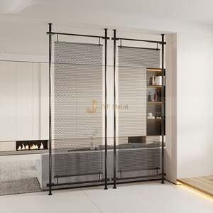 LL394 Hotel Restaurant Woven Stainless Steel Wire Mesh Partition <b>Wall</b> <b>Screen</b> Cutting Hanging Waterproof Translucent Decorative - Product Image 1