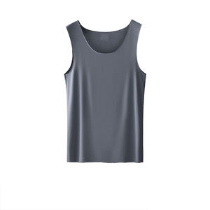 เสื้อกล้ามผู้ชายแบบใหม่สองด้าน ผ้าโมดอล บาง สีพื้น ไร้ตะเข็บ ปรับแต่งได้ ใช้เป็นเสื้อตัวในหรือใส่เป็นเสื้อตัวนอก ไม่มีแขน - Product Image 6