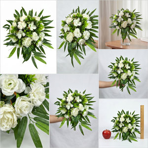 Ramo de Flores Artificiales Blancas, Guirnaldas Decorativas y Arreglos Florales para Decoración de Paredes en el Hogar, Bodas y Eventos - Product Image 6