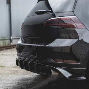 ชุดแต่งกันชนหลังสำหรับ Volkswagen Golf 7/7.5 GTI TCR สีดำเงา สไตล์สปอร์ต พร้อมดิฟฟิวเซอร์กันชนหลัง อุปกรณ์ตกแต่งรถยนต์ - Product Image 4