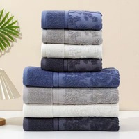 Ensemble de serviettes de bain en pur coton jacquard ajouré pour la baignade et la plage, grandes et petites tailles 50x90cm/70x140cm