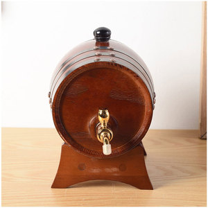 Mini-distributeur de fût de 1,5 L, baril en chêne vintage, <span class=keywords><strong>petit</strong></span> distributeur d'eau en <span class=keywords><strong>bois</strong></span>, idéal <span class=keywords><strong>pour</strong></span> le stockage du whisky, de la bière et du rhum - Product Image 2