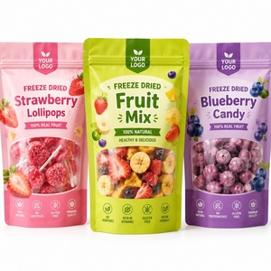 Bolsa con Cierre Vertical y Ventana para Alimentos Liofilizados, Logotipo Personalizable, PET, para Piruletas, Dulces y Frutas - Product Image 1