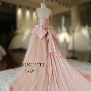 Factory Wholesale <strong>Blush</strong> Pink 3D Floral Evening <strong>Gown</strong> Spaghetti Strap Tulle <strong>Ball</strong> <strong>Gown</strong> Dress - Product Image 3
