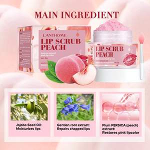 สครับริมฝีปากพีช บำรุงริมฝีปากแห้งแตก ช่วยผลัดเซลล์ผิว ให้ความชุ่มชื้น ติดทนนาน ออกฤทธิ์เร็ว แบรนด์ของเราเอง - Product Image 4