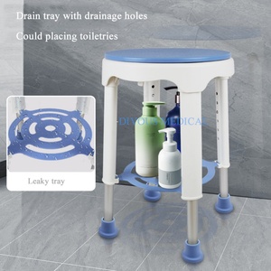 360° Rotating Round Bath Shower <b>Stool</b> with Swivel Seat <b>Portable</b> Bathtub Lift Chair Rotating Bath Chair - Product Image 2