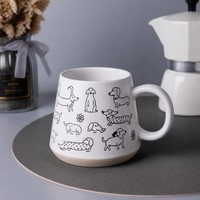 Vente en gros en vrac moderne mat impression à la main latte verres fond en argile tasse à thé personnalisée café tasse en céramique