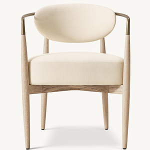 Fauteuil de salle à manger Rhoohill personnalisé, style moderne américain, en bois massif, chêne blanc avec <span class=keywords><strong>chaises</strong></span> de restaurant en métal - Product Image 1