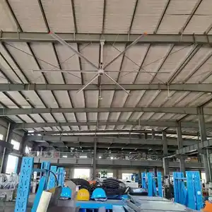 مراوح سقف كبيرة للاستخدام الصناعي بمروحة تهوية للمخزن صناعية بطول 24 قدمًا وغطاء يبلغ 1500 مترًا مربعًا ويبلغ 1.1 كيلو واتًا لكل متر مربع PMSM