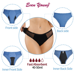 All'ingrosso 4 strati di cotone lavabile mutandine mestruali Les Culotte Menstruelle En Coton <span class=keywords><strong>Bio</strong></span> periodo biancheria intima per le donne - Product Image 4