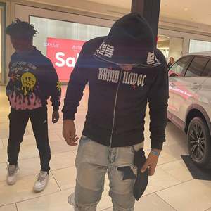 Custom Full Face Zip up Hoodies Hombres Puff Impresión Cremallera Sudadera con capucha con cubierta de la cara - Product Image 6