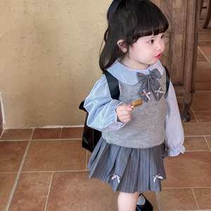 Tongxingyuan Girls Jk Set Spring Outfit Three Piece School Style Cotton Childrens Fashion Clothes - Product Image 3