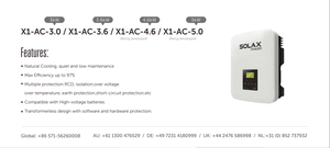 <span class=keywords><strong>Solax</strong></span> X1-AC <span class=keywords><strong>3kw</strong></span> 3.6kw 4.6kw 5kw Onduleur à accouplement monophasé compatible avec les batteries HV 70-400V Onduleur de rénovation - Product Image 3