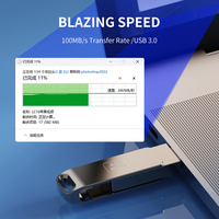 Memoria USB Metálica Tipo C de 64GB de Alta Velocidad, Unidad Flash de 128GB 256GB 512GB 1TB, Unidad de Estado Sólido (SSD) 2 en 1