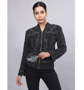 Blazer clásico de moda para mujer, chaqueta Bomber para primavera y otoño, puños acanalados con estilo, acabado suave, tamaños personalizables - Product Image 1