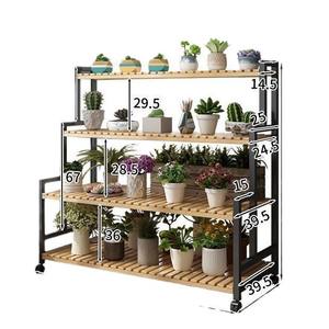 Support à fleurs en métal trapézoïdal sur pied pour salon intérieur, support à plantes succulentes à plusieurs niveaux, support à plantes en herbe, élégant présentoir à fleurs - Product Image 5