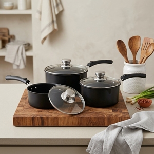 Casserole à cuisson lente antiadhésive avec couvercle, ensemble de casseroles à lait de 1QT, 1,5QT et 2QT, casserole multifonctionnelle compatible avec l'induction - Product Image 2