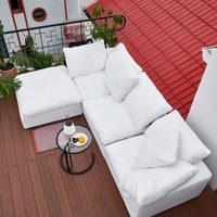 Canapé nuage moderne à rangées droites, canapé modulaire en tissu avec éponge haute densité pour un confort ultime, emballé sous vide