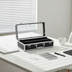 Boîte de rangement et de présentation portable pour pièces de monnaie, avec couvercle en acrylique transparent, capacité de 50 supports pour pièces de monnaie classées PCGS NGC ANACS - Product Image 1